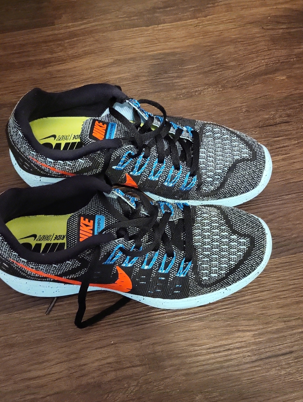 Nike Men’s Black, Orange & Blue Knit Sneakers